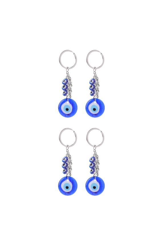 4 Pcs Blue Evil Eye Healing Owl Keychain Hanging Car Charm Key Wall Hanging Ornament Turkish Amulet Charm Pendant For Blessing Good Luck