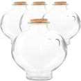 thumbnail image 1 of Masteelf Set of 4 Clear Glass Sample Bottles with Bud Cork, Baby Size 14x13.8x5.5CM, Transparent Mini Storage Containers, 1 of 8