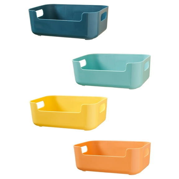 Masteelf  4 Pcs Clear Bin Storage Bins with Lids Box Rack Lightweight Boxes