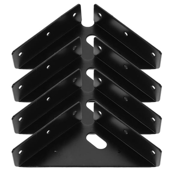 Masteelf  4 Pcs Door Brace Bed Brackets Triangle Hanging Cabinet Black