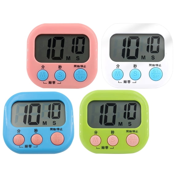Masteelf 4-Pack Food Timers for Kitchen and Study, Multi-Use Reminder and Time Management Tool for Students and Home