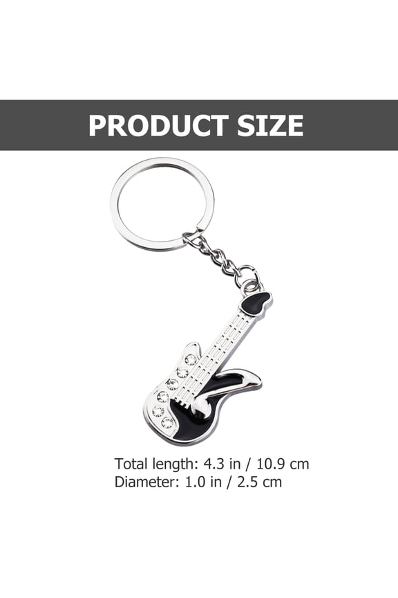 Retro Music Keychain Guitar Shape 4Pcs 4.28X0.98X0.16in