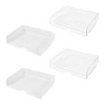 thumbnail image 1 of Masteelf 4Pcs Clear Stackable Desk Organizer Plastic Letter Trays Rectangular Paper Holder for Office Desktop White, 1 of 6