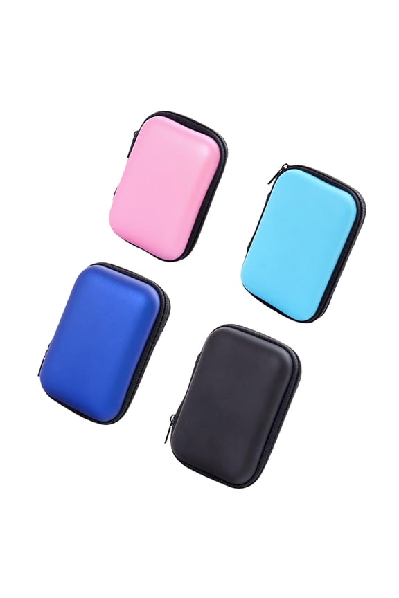 4 Pcs Headphone Bag Pouches Drawstring Silk Bags with Gift Drive Coin Purse Keychain Travel