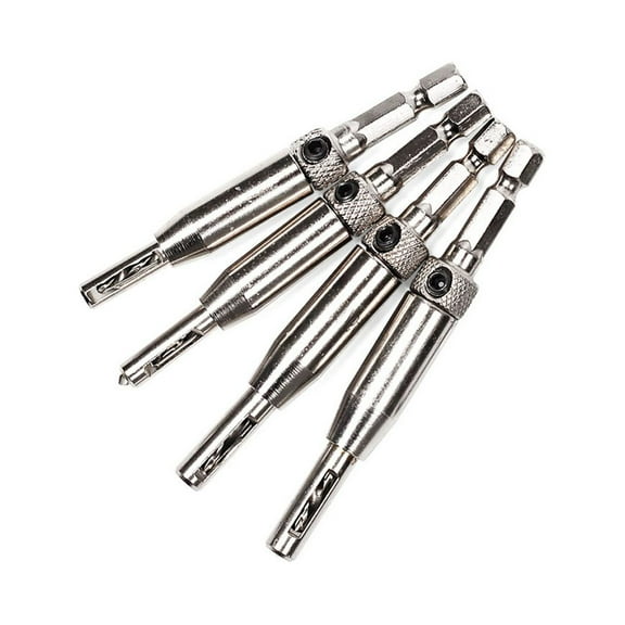 Masteelf  4 Pcs Hole Opener Furniture Making Tool Hinge Drill Bit Set