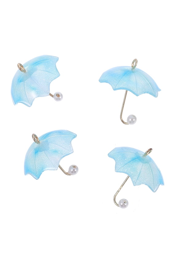 4 Pcs Mini Dangle Umbrella Charms Jewelry Accessories Trendy Earrings for Women