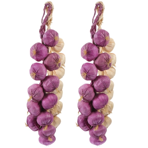 LOLIPPYY Indoor and Outdoor Decoration Simulated Garlic String Model Supermarkets 4Pcs 17X3.7X2.2In