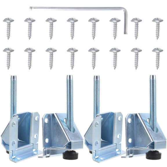 IDEANATEGRATE 4Pcs Adjustable Wardrobe Leveler Legs Rolled Steel Furniture Leveling Feet