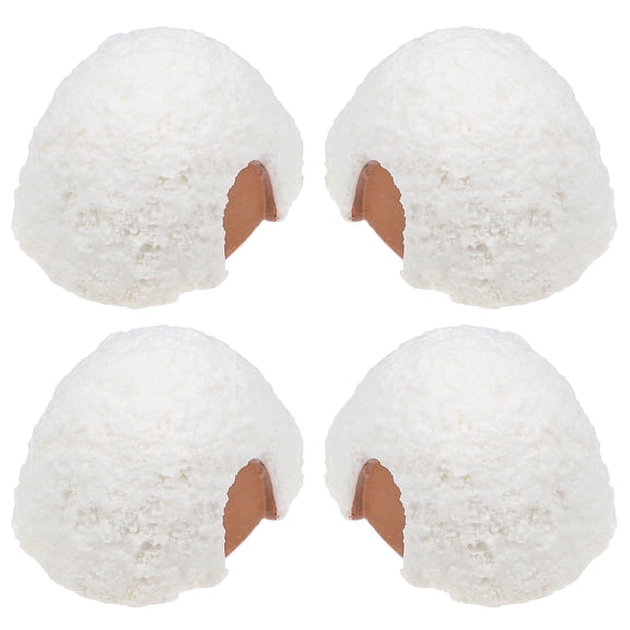 Masteelf  4 Pcs Mini Pavilion Ornament Snow House Decoration Child