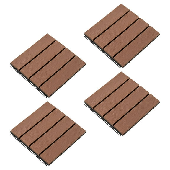 Masteelf 4 Pcs Patio Outdoor Assembled Floor Interlocking Decking Tile Tiles