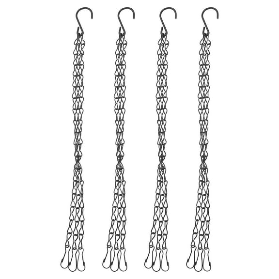 Masteelf 4 Pcs Plants Flower Basket Hanging Chain Convenient Hanging Chains 40X3CM Black
