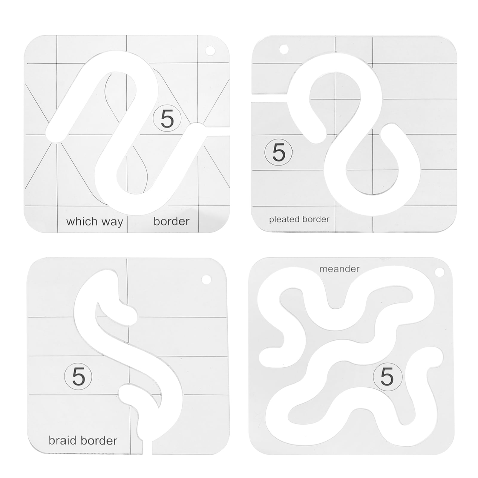 Acrylic Sewing Templates for DIY Quilting Rulers Set of 4 Pcs - Walmart.com