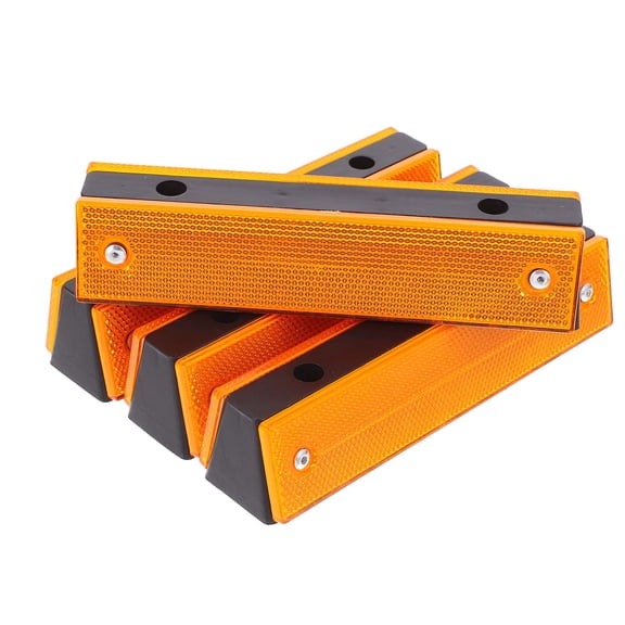 HONITANO 4-Pack Industrial Yellow Reflective Road Markers for Easy Mounting Traffic Safety Signs