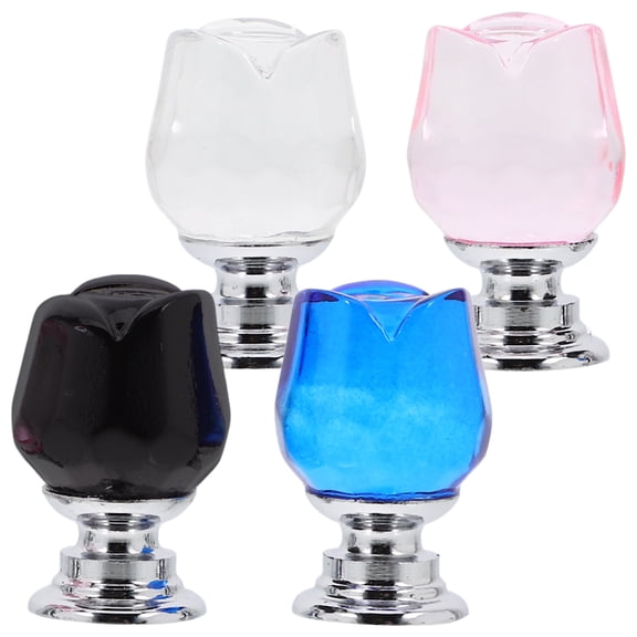 Masteelf 4 Pcs Rose Shaped Toilet Flush Button Helper Pusher Seat Cover Lifter Tank