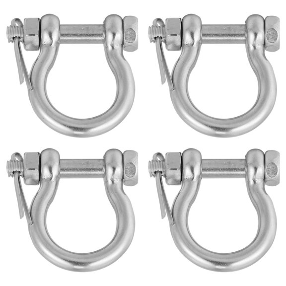 LOLIPPYY 4Pcs Heavy Duty Stainless Steel Horseshoe Shaped Shackles for Home Winch and Towing