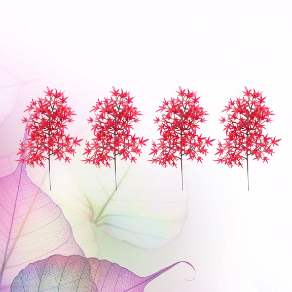 Masteelf 4 Pcs Simulated Maple Leaf Decoration Wedding Artificial Red