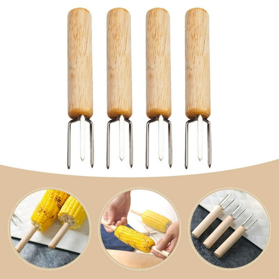 Masteelf 4 Pcs Skewer Corn Cuttings Easy-to-use Fork on The Cob
