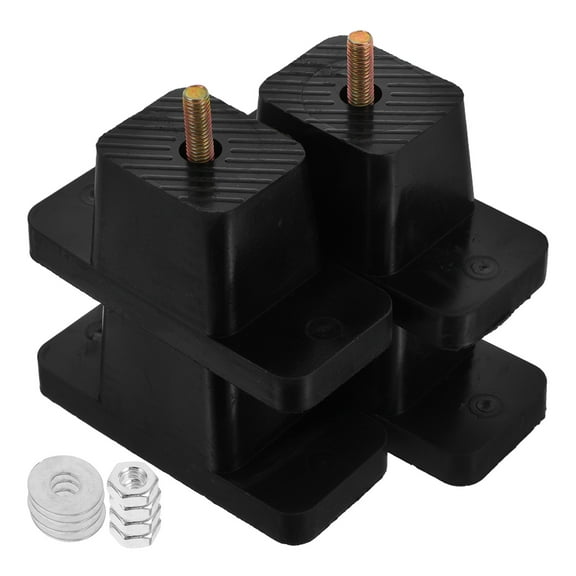 Masteelf 4 Pcs Sound Absorbing Mat Air Conditioner Isolation Pads Black