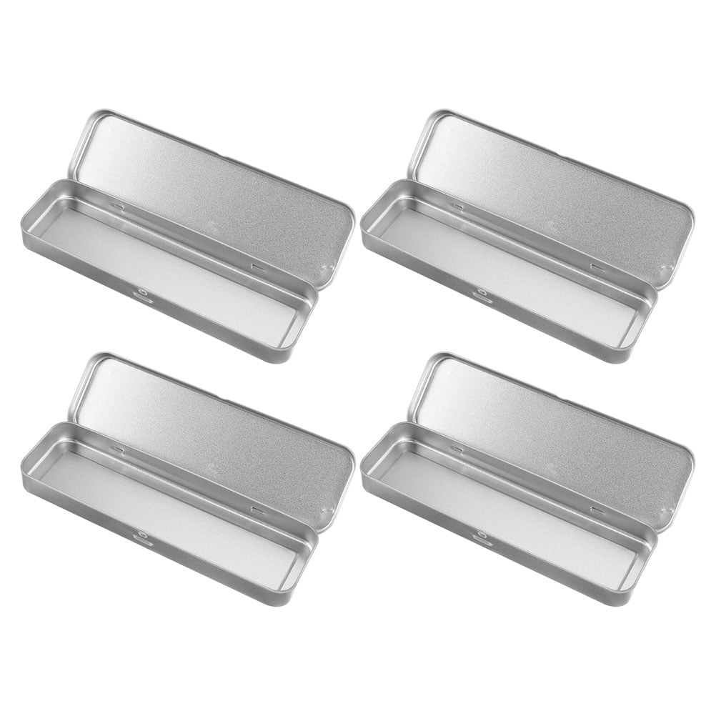 Masteelf 4-Pack Metal Pencil Cases for Students, Tinplate Storage Box, , 20.5 x 6 x 2 cm