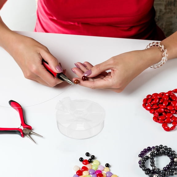 Masteelf 4 Pcs Storage Box Bead Containers for Organizing Jewelry Transparent