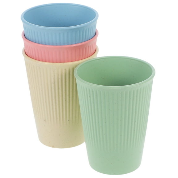 IDEANATEGRATE Reusable Drinking Cup Set of 4 Pcs in Assorted Colors Made of PP for Home Use Lightweight and Portable