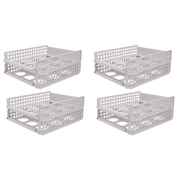 Masteelf 4 Pcs  Uncluttered Design Staking Clothing Shelves Closet Storage Organizer