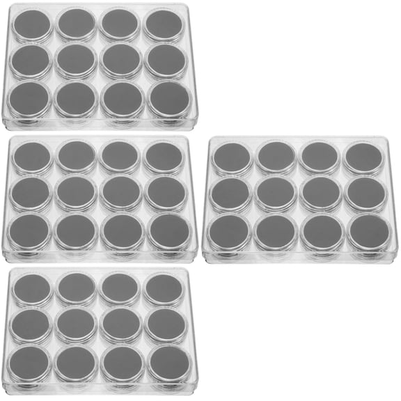 4-Pack Adjustable Compartment Storage Boxes with Clear Acrylic Lids for , , and Jewelry Display Cases