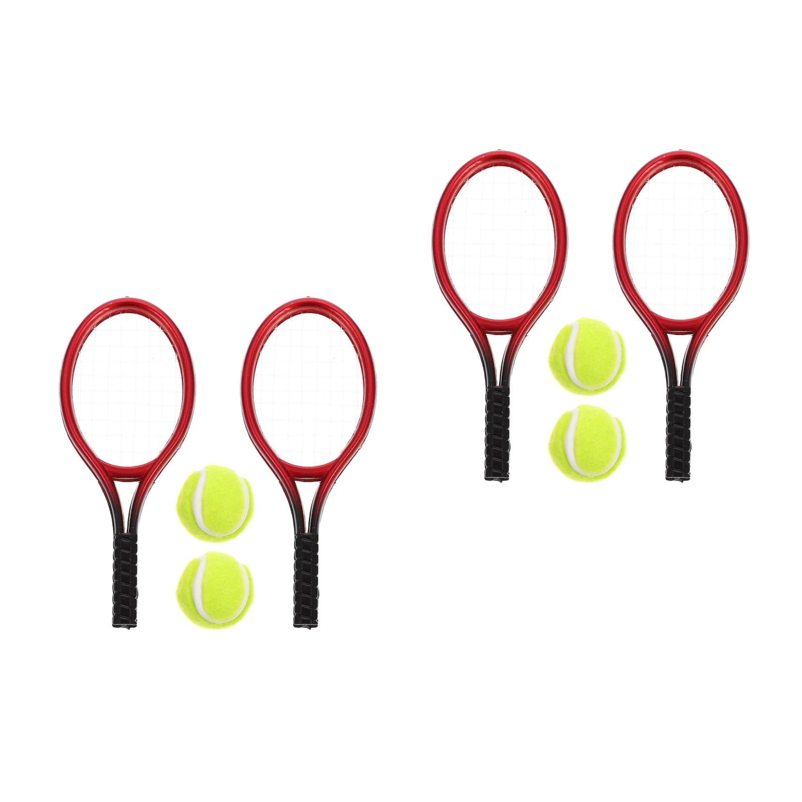 Masteelf 4 Sets Mini Tennis Rackets And Balls Set Miniature Ball ...