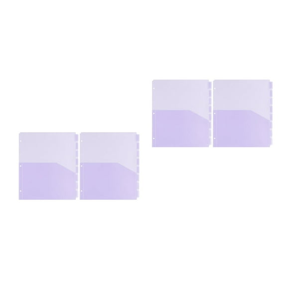 Masteelf 4 Sets Office Use A4 Binder Dividers 3-Holes Binder Dividers Pocket Replacement Tabbed Pages Insert for Organizing Documents