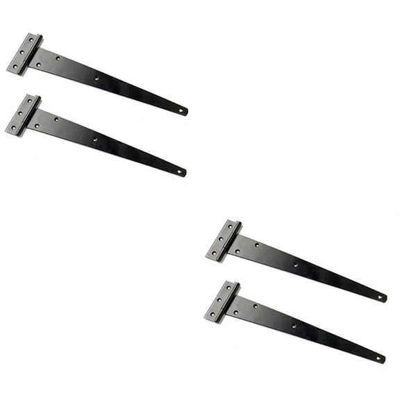 Masteelf 4 pcs 12Inch Light Duty Strap Tee Hinge T-hinge T-shaped Hinges Triangle Hinges Slotted Bearing Doors (Black)