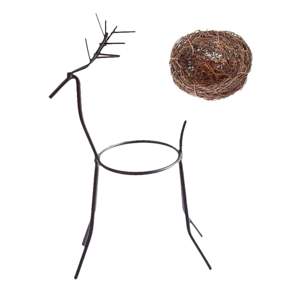 Masteelf 4 pcs Air Plant Display Stand Deer Shaped Decorative Desktop Ornament (Black)