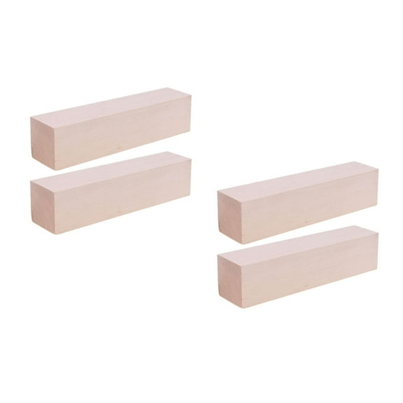 Masteelf 4-Piece Basswood Carving Blocks Set - Rectangular Whittling Wood Kit for Wood Carving and Crafting Projects