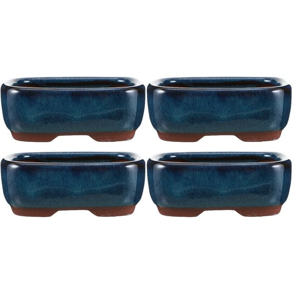 Masteelf 4 pcs Ceramic Flower Pots Bonsai Pots Ceramic Flower Containers Home Supplies