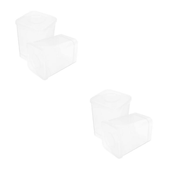 Masteelf 4 pcs Clear Food Storage Containers Plastic Yogurt Fermentation Box With Lids Fridge Door Organizer Airtight Meal Prep Containers Kitchen Storage