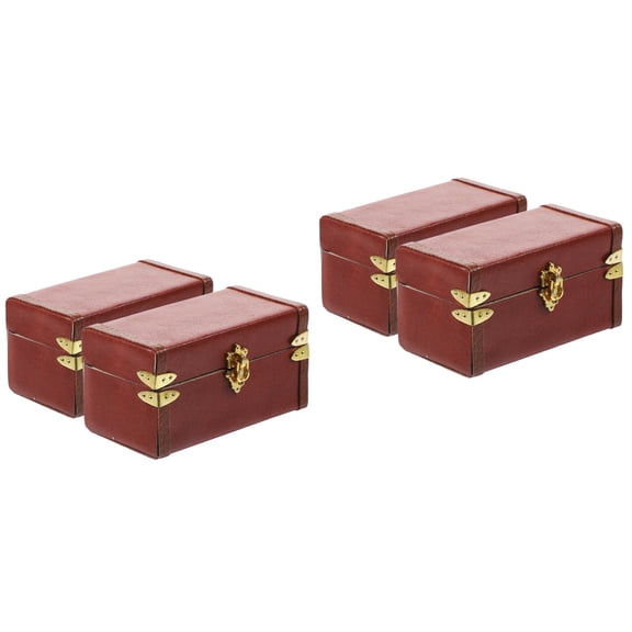 Masteelf Set of 4 Vintage Miniature Dollhouse Storage Boxes Travel Doll House Organizer