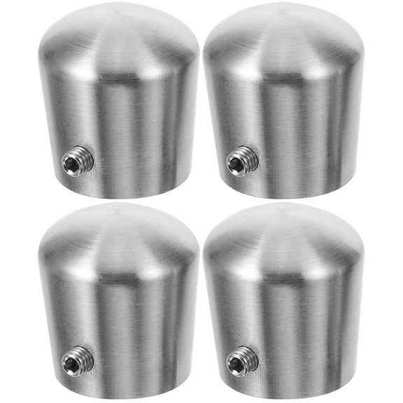 Masteelf 4 pcs  Handrail End Caps Handrail Stairs Post End Caps Stainless Steel Stair Handrail Sealing Covers