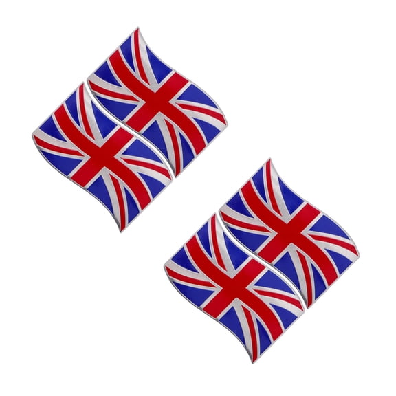 Masteelf 4 pcs Metal Flag Car Stickers United Kingdom Car Decals British Flag Car Stickers Metal Car Body Sticker Self-adhesive Car Decorative Stickers