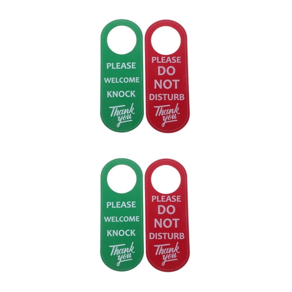 Masteelf 4 pcs PU Do Not Disturb Door Hanger Sign for Office Hotel Meeting Room Double Sided Office Door Hanger for Privacy and Quiet Environment