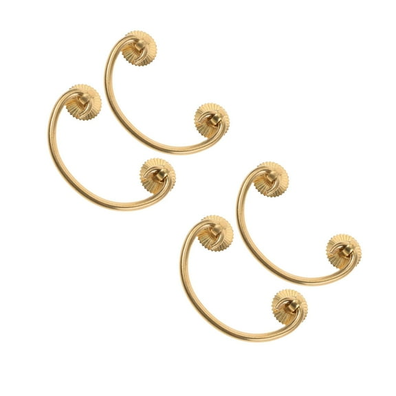 Masteelf 4 pcs  Traditional Bail Cabinet Hardware Handle Pull Antique Brass Drawer Pull Bail Pulls For Kitchen Cabinet Doors Furniture Hardware
