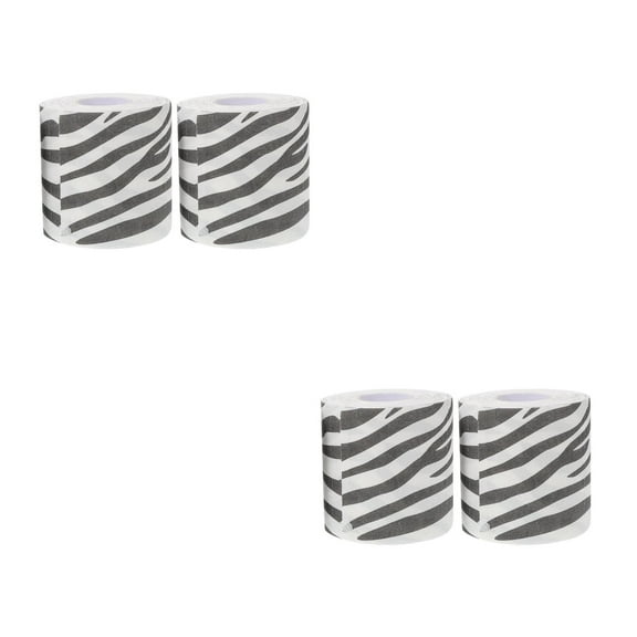 Masteelf 4 pcs Zebra Print Toilet Paper Fun And Unique Bathroom Tissue With Animal Print Design For Bathroom Decor