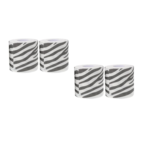 Masteelf 4 pcs  Zebra Print Toilet Paper Unique And Fun Bathroom Tissue With Animal Print Design For Bathroom