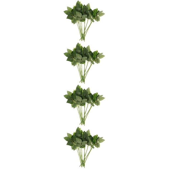 Masteelf 40 Pieces Artificial Floral Stems with Leaves, Plastic Craft Stems for Bouquet and Flower Arrangements
