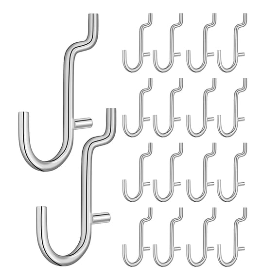 Masteelf MLINS 40pcs Pegboard Hooks Loops Cup Holder Hooks for Tool Accessory Storage Organizer with Stainless Steel Peg Board Wall Display Hook