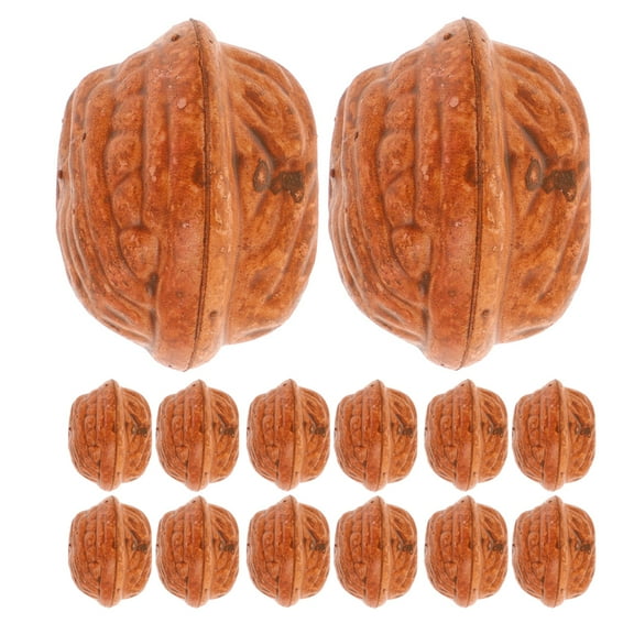 Masteelf 40 Pcs Showpiece Simulated Walnut Model 3.00X2.60X2.60CM Light Brown