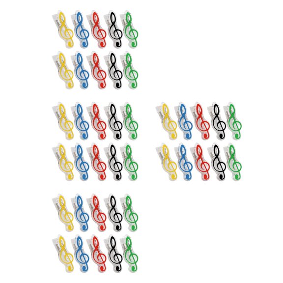 SWETRACE eelf Assorted Color ABS Metal Music Book Clips for Decoration, and , 40Pcs