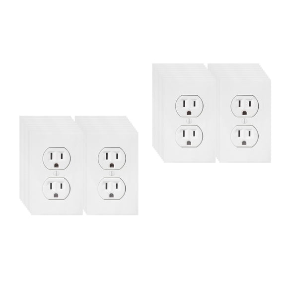 Masteelf 40 pcs  Simulated Power Socket Stickers Pranks White Electrical Outlet Covers Funny Decals For Office Home Workplace Pranks