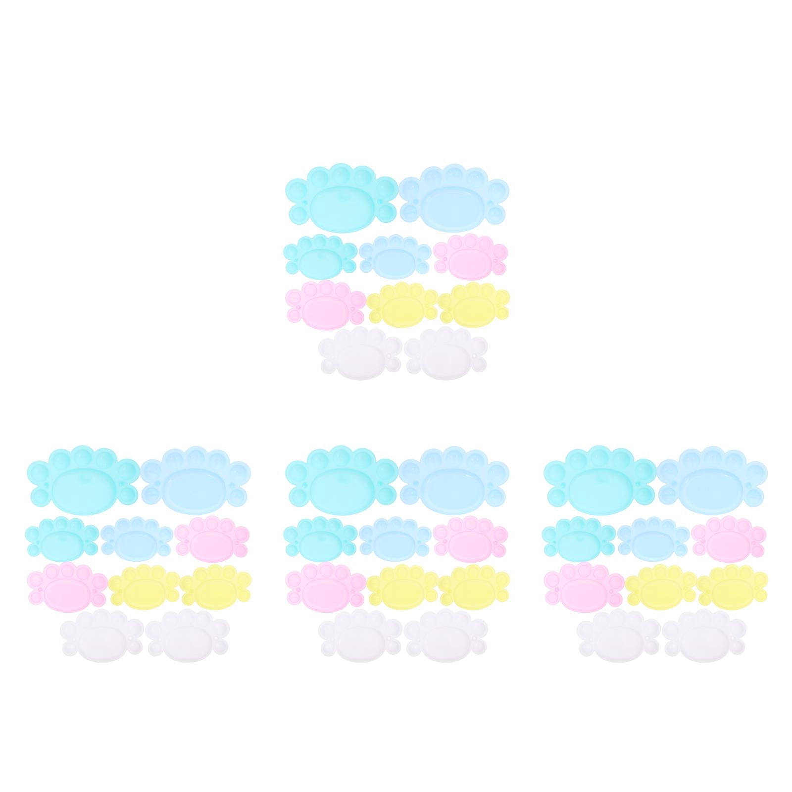 Masteelf 40 pcs White Plastic Paint Palettes Funny Foot Shaped Watercolor Palette Painting Tray for DIY Crafts Art Painting Projects