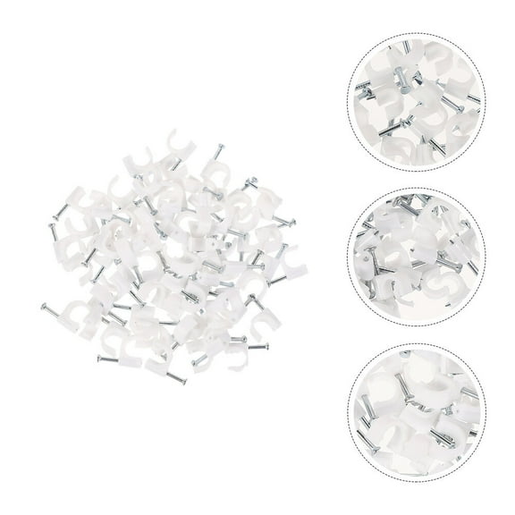 Masteelf 400 Pcs Clip Clamp Line Card Wall Cable Clips Cord Fasteners