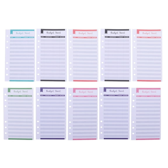 Masteelf 40Pcs Cash Consumption Sheets Budget Cards Creative Business Budget Sheets (Assorted Color)