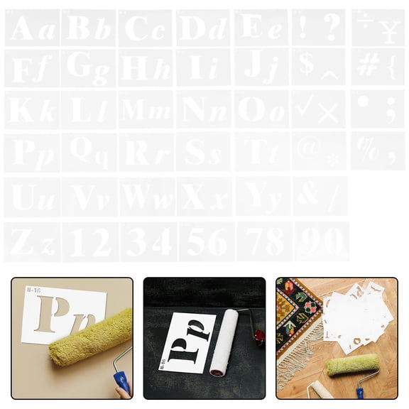 Masteelf 40pcs Reusable Plastic Alphabet Templates Letter Stencils Number Symbol Stencils Diy Scrapbooking Alphabet Drawing Templates for Journal Notebook Diary Scrapbook Decor